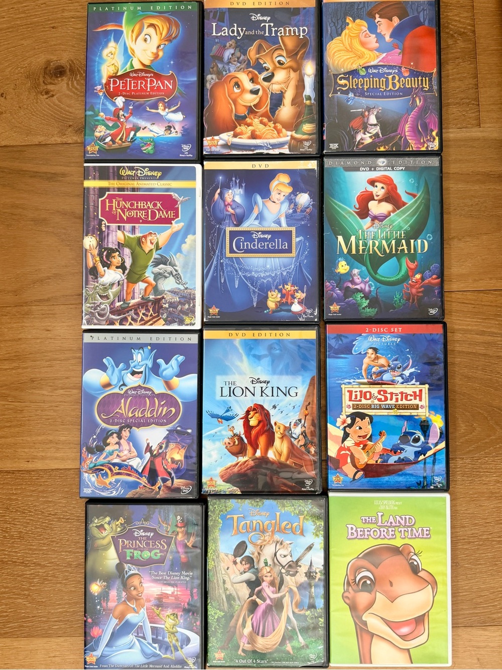 Disney Movie DVD Lot Set of 12 Princess Classic Lion King Tangled Aladdin Family
